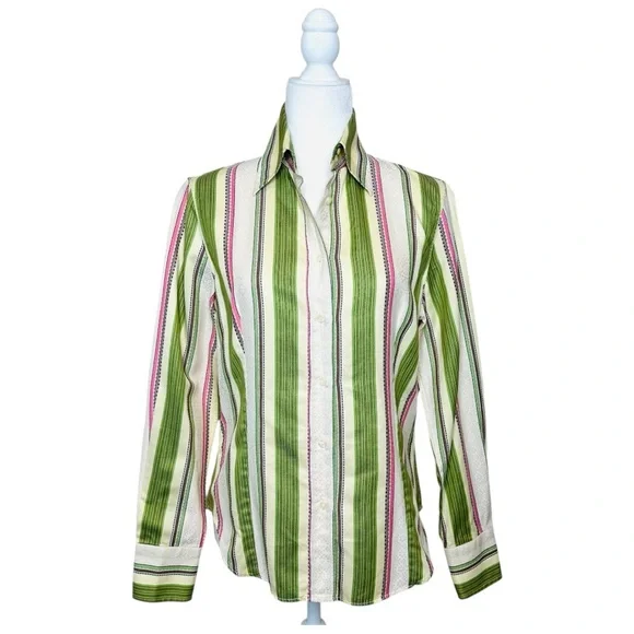 green emerald velvet dress MEN'S GREEN STRIPED COLLAR SHIRT main image 1